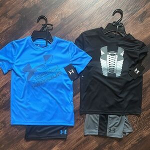 NWT Under Armour shorts and tshirt active sets size 7 S